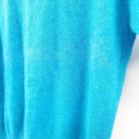 Vintage Petite Dimensions Blue Lambswool Angora Rabit Hair Crewneck Sweater Sz P - Picture 5 of 8